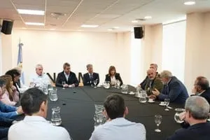 Sergio Massa durante la reunión con rectores de universidades nacionales en la Universidad Nacional de San Martín